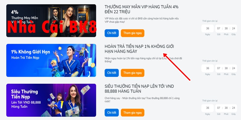 Hoàn trả tiền nạp 1% không giới hạn hàng ngày triển khai trên diện rộng cho tất cả hội viên