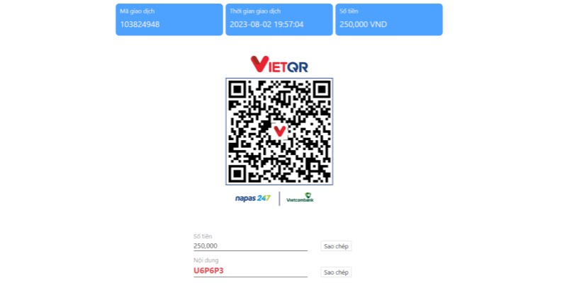 Quét mã QR giao dịch