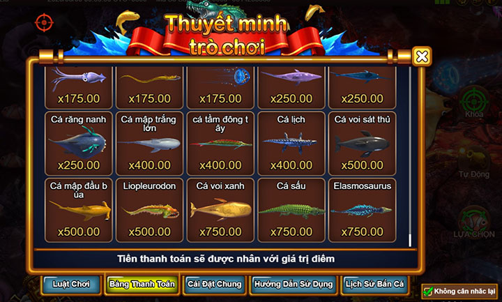 Tỷ lệ đổi thưởng bắn cá đôi vàng